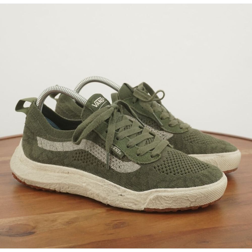 Vans Womens Ultrarange Ultra Range Sneakers Shoes Green Knit Lace Up Size 8.5